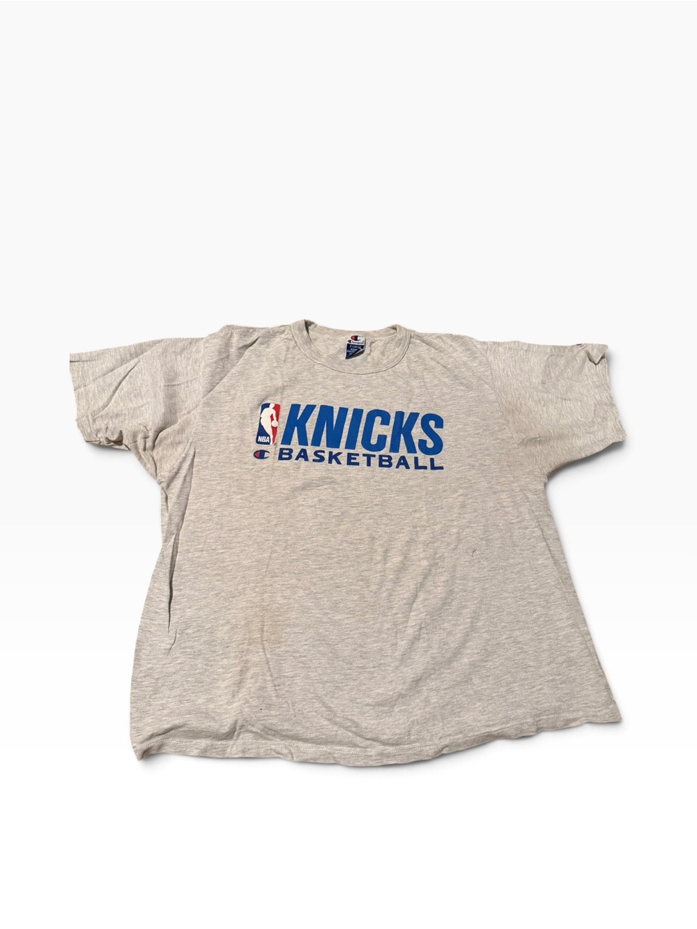 Vintage Knicks Champion Grey T-Shirt. XL. Worn.